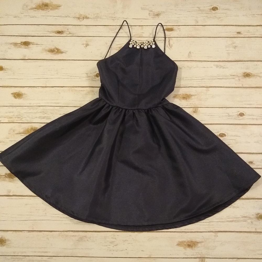 L'ATISTE Navy Blue Formal Gown